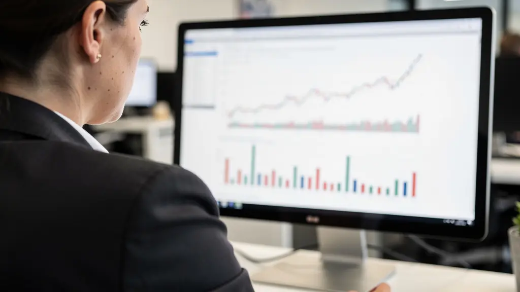 Courtière analysant les taux de crédit immobilier sur écran d'ordinateur à Bordeaux